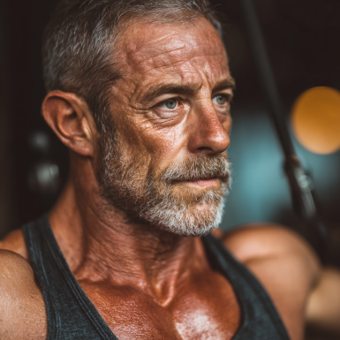 Професионален инструктор работи с възрастен човек